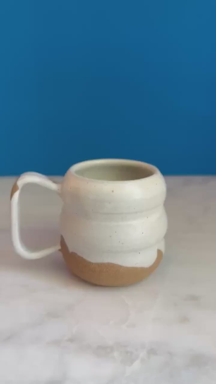 Handmade Ripple Mug - Oatmeal