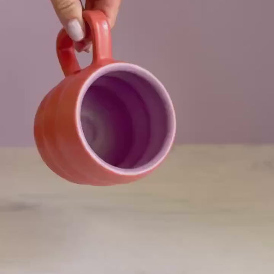 Handmade Two-Tone Mug - Coral