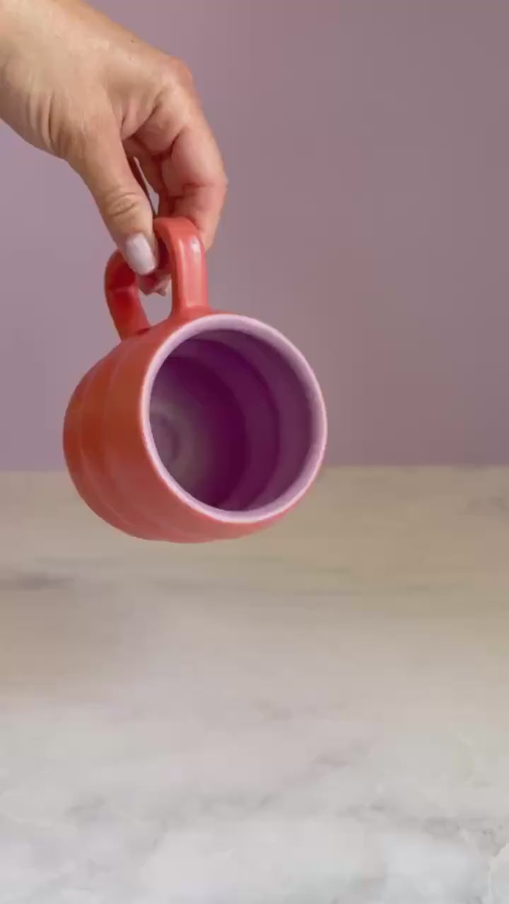 Handmade Two-Tone Mug - Coral