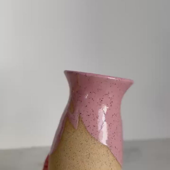 Hourglass Vase Speckled Pink (Small)