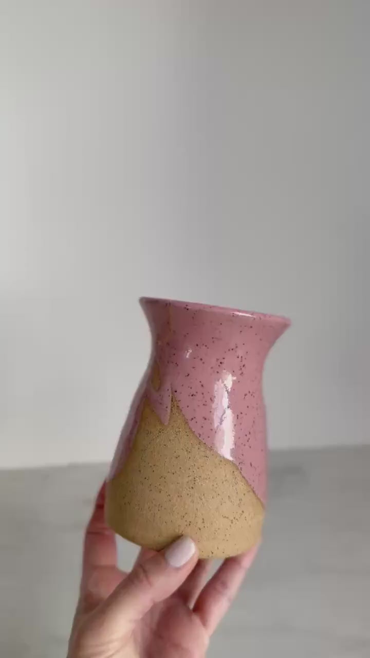 Hourglass Vase Speckled Pink (Small)