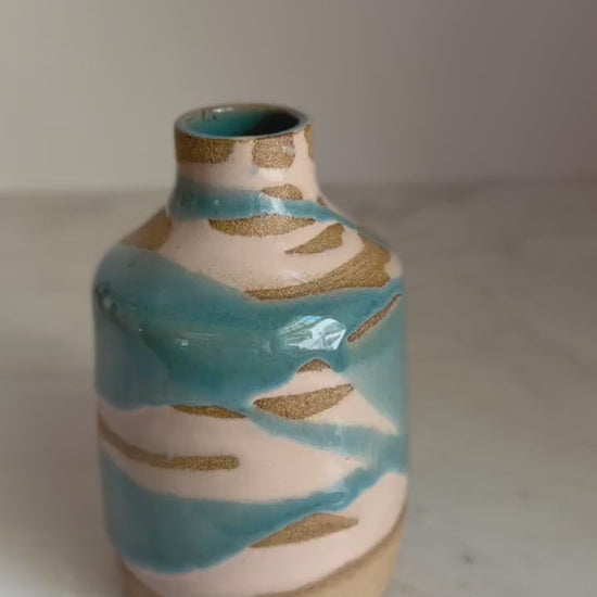 Teal Tide Bud Vase