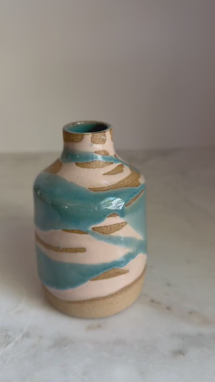 Teal Tide Bud Vase